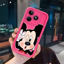 Ucuc Realme C51/C53 Uyumlu Pembe Kırmızı Silikon Kılıf Darbeye Dayanıklı Kamera Koruma