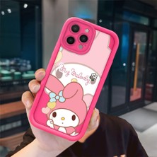 Ucuc iPhone 16 Pro Max Uyumlu Pembe Kırmızı Silikon Kılıf Darbeye Dayanıklı Kamera Koruma