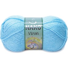 MiraLive 5 Adet Vizon Premium Akrilik El Örgü Ipi Yünü Renk NO:214 Ufuk Mavisi