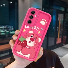 Ucuc Samsung Galaxy M14 5g Uyumlu Pembe Kırmızı Silikon Kılıf Darbeye Dayanıklı Kamera Koruma