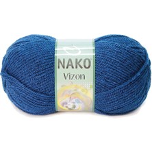 MiraLive 5 Adet Vizon Premium Akrilik El Örgü Ipi Yünü Renk NO:517 Orta Mavi