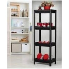 MiraLive Shelf Unit Raf Ünitesi Siyah Renk 4 Katlı ROYALEKS-81414