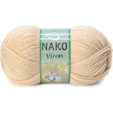 MiraLive 5 Adet Vizon Premium Akrilik El Örgü Ipi Yünü Renk NO:219 Deve Tüyü