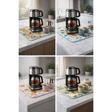 Çay Matı Çay Makinesi % 100 Mikrofiber Altlığı Su Emici Tezgah Koruyucu Kurulama Matı