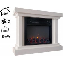 Elektrokonfor Elektrikli Fanlı  Şömine Medium  1000W / 2000W Ay Taşı Desenli