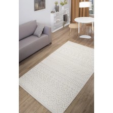 Estiva Home Krem Hasır Desen Sisal Bukle Dokuma Halı – Saçaklı, Kaymaz Taban – Salon, Mutfak ve Çocuk Odası Yolluk Halısı