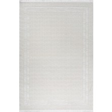 Estiva Home Krem Beyaz Bambu Dokulu Salon Halısı 4–6 M² | Modern  Taban Antialerjik Toz Tutmaz