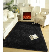 Estiva Home Siyah Post Peluş Halı – Ultra Yumuşak, Yıkanabilir, Kaymaz Dot Taban, Antibakteriyel – Salon, Koridor ve Çocuk Odası Halısı