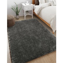 Estiva Home Antrasit Post Peluş Halı – Ultra Yumuşak, Yıkanabilir, Kaymaz Dot Taban, Antibakteriyel – Salon, Koridor ve Çocuk Odası Halısı