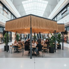 My Family Püskül Otu Saçak - 50X200 cm - Balkon Bahçe ve Cafe Için Doğal Hasır Dekor