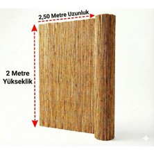 My Family Doğal Hasır Çit Bambu Kamış Bahçe Çiti 2x2.5 Metre Misina Dokuma Gölgelik Dekoratif Çit