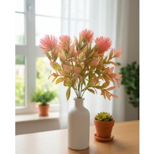 Bakburaya Yapay Çiçekçilik Yapay 1 Adet Turuncu Deve Dikeni Ara Dal Ev Dekor Saksı Süsü