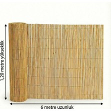 My Family Hasır Bambu Çit 120X600 cm - Balkon Bahçe Dekoratif Çit Panel - Gölgelik ve Gizleme Hasırı