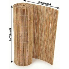 1x6 Metre Doğal Bambu Kamış Hasır Çit - Bahçe Balkon Gölgelik 100CM x 600CM