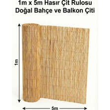 My Family 1X5M Doğal Hasır Çit Rulosu - Bahçe Balkon Gizleme Filesi, Bambu Kamış Hasır Gölgelik ve Dekorasyon