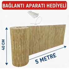 My Family Hasır Çit 40X5 Metre Misinalı Kamış Bahçe Çiti Balkon Gölgelik Rüzgarlık +Bağlantı Hediyeli