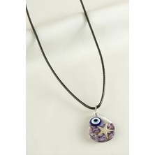 Zero Land Drnds Deniz Yıldızı Damla Epoksi Kolye-Mor