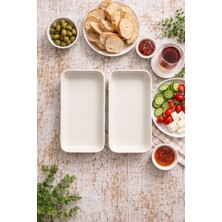 Bev Kitchen 2'li Mini Kayık Tabak Sunum Tabağı Servis Tabağı 18*10 cm – Kahvaltı & Mezelik Seti