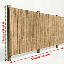My Family Hasır Çit 200X500 cm Bambu Görünümlü Doğal Kamış Hasır Çit Bahçe Balkon Dekoru