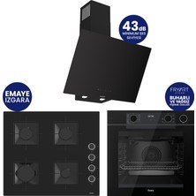 Ferre Steamart-Fryart-Silentart Serisi Siyah Set ( QEP64CS+SS205+D077-SA ) Emaye Izgara