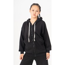 Kinderos Fermuarlı Kapüşonlu Kız Çocuk Sweatshirt - 26K 4536