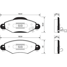 SANGSIN Sangsın SP1419 Ön Fren Balata Toyota Yarıs 1.0l 1sz-Fe SCP10 Fransız Üretim 03-05 / 1.3l 2sz-Fe SCP12 Fransız Üretim 03-05 044650D010-044650D040-04465YZZEM