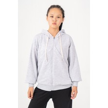Kinderos Fermuarlı Kapüşonlu Kız Çocuk Sweatshirt - 26K 4536