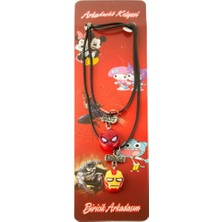 Zero Land Drnds Süper Kahramanlar Arkadaşlık Kolyeleri (Çift Kolye) - Kırmızı