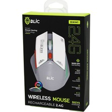 Balkan Grup Beyaz Kablosuz Mouse 2.4g 10M Distance Wireless - Kablosuz 1600DPI Oyun Fare Bwm-1 (5067)