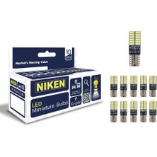 Siegen Niken LED Ampul T10 Canbus Park Ledi 24 Ledli 6500K Beyaz 12V-24V 10'lu Paket
