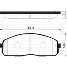 SANGSIN Sangsın SP1174 Ön Fren Balata Hyundaı H100 2.5l Kamyonet 04-> / Kıa K2500 D4CB Kamyonet 12-> / K2900 08-> 581014FA00-581014FA10