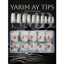 SMB Profesyonel Protez Tırnak Yarım Ay Tips 500 Lü Kutu -Natural (Kemik Rengi)