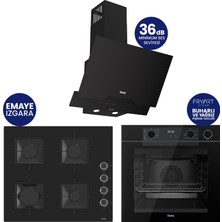 Ferre Steamart-Fryart-Silentart Serisi Siyah Set ( QEP64CS+SS205+D063-SA ) Emaye Izgara