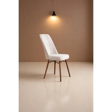 Kaktüs Avm Kare Gold Sandalye - Krem - 1 Adet