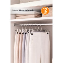 Orvila 12 Adet - Bay Mandallı Pantolon, Etek Askısı - 40 cm Metal