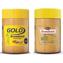 Gold Polmak Gold Fıstık Ezmesi 340 gr Classic ve %100 Crunch Parçacıklı 2 Li Paket