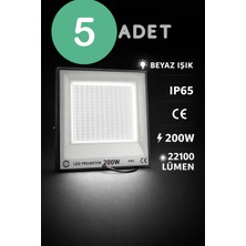 Kondel Aydınlatma 5 Adet Erkled 200W LED Projektör Beyaz Işık IP65 22100 Lümen Dış Mekan Aydınlatma