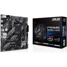 Flamex Asus Prıme B550M-K Argb Ddr4 5100MHZ 1xhdmı 1xdp 2xm.2 USB 3.2 Matx Am4 (Amd Am4 5000/4000 G/3000 Se