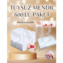 SMB Profesyonel Tüysüz Ped Oje Çıkarıcı Tırnak Temizleme Mendil (600 Lü Paket)