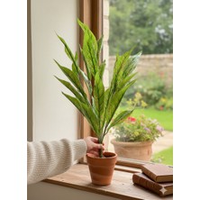 Bakburaya Yapay Çiçekçilik Kırmızı Sarı Benekli Yapay Starliçe 75 cm Dekorasyon Çiçeği