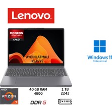 Lenovo ıdeapad Slim 3 Amd Ryzen 7 7735HS 40GB 1tb SSD W11 Pro 15.3"  83K70098TR Duddi