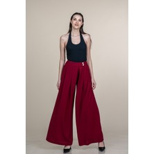MissVina Yüksek Bel Bol Paça Pileli Kumaş Pantolon 30367
