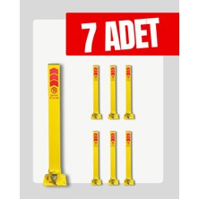 UZM PARK 7 Adet Metal Profil Direk Yatar Kalkar Kilitli Otopark Bariyeri 60CM