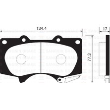 SANGSIN Sangsın SP2033 Ön Fren Balata Toyota Hılux 3.0l 1kd-Ftv KUN26 4x4 09-11 / Land Cruıser Prado 4.0l 1gr-Fe GRJ150 09- > 3.0l 1kd-Ftv KDJ120 D-4d 03-09 / Mıtsubıshı Pajero 3.2l 4M41 V98W 07-> 0446535290-