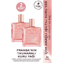 Nuxe Huile Prodigieuse Or Pembe Parıltılı Çiçeksi Çok Amaçlı Kuru Yağ 50 ml 2 Adet