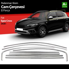 Tuna Oto Fiat Egea Cross Krom Cam Çerçevesi 8 Prç. 2020 2021 2022 2023 2024 2025 2026