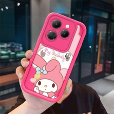 Ucuc Infinix Hot 40/40 Pro Uyumlu Pembe Kırmızı Silikon Kılıf Darbeye Dayanıklı Kamera Koruma