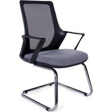 Ofisbazaar Lizz Gri Fileli Bekleme Koltuğu | Ergonomik Ofis ve Ev Koltuğu Gri