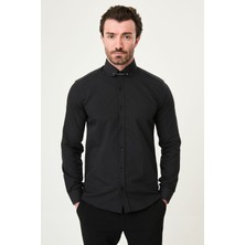 MCR Düz Slim Fit Yaka Iğneli Erkek Gömlek