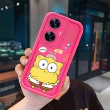 Ucuc Realme C55 Uyumlu Pembe Kırmızı Silikon Kılıf Darbeye Dayanıklı Kamera Koruma